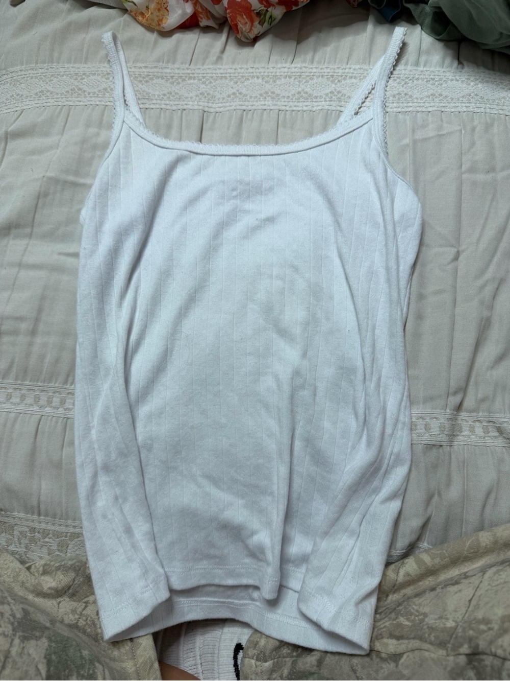 No Boundaries White Ribbed Cami Tank Top
